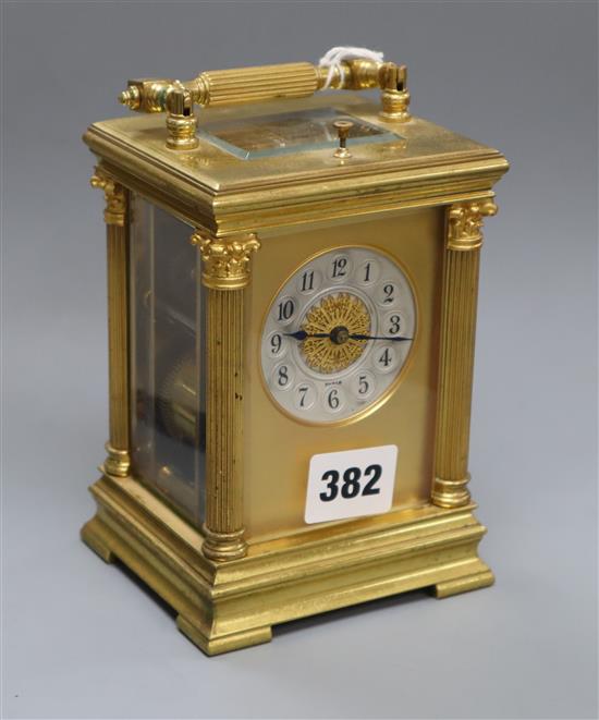 A French brass carriage clock